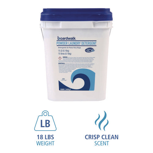 Image of Boardwalk® Powder Laundry Detergent, Low Foam, Crisp Clean Scent, 18 lb Pail