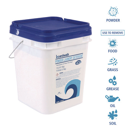 Image of Boardwalk® Powder Laundry Detergent, Low Foam, Crisp Clean Scent, 18 lb Pail