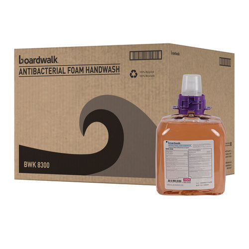Image of Boardwalk® Foam Antibacterial Handwash, Fresh Fruit Scent, 1,250 mL Refill, 4/Carton
