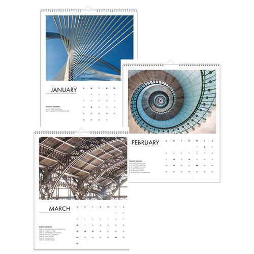 Image of House of Doolittle 100% Recycled Abstract Architecture Photos Wall Calendar, 14 x 11, White Sheets, 12-Month (Jan-Dec): 2025