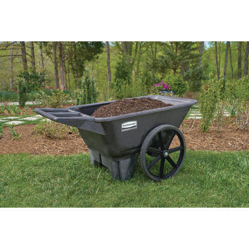 Image of Rubbermaid® Commercial Big Wheel Agriculture Wheelbarrow, 300 lb Capacity, 32.75" x 58" x 28.25", Black