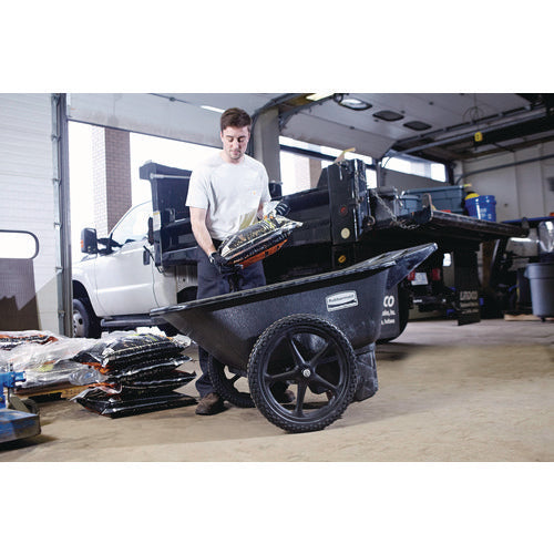 Image of Rubbermaid® Commercial Big Wheel Agriculture Wheelbarrow, 300 lb Capacity, 32.75" x 58" x 28.25", Black