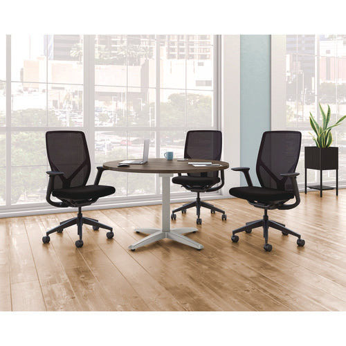 Image of HON® Flexion Mesh Back Task Chair, Supports Up to 300lb, 14.81" to 19.7" Seat Height, Black Seat/Back/Base