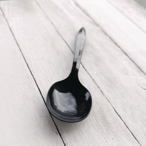 Image of Boardwalk® Mediumweight Polypropylene Cutlery, Soup Spoon, Plastic, Black, 1,000/Carton