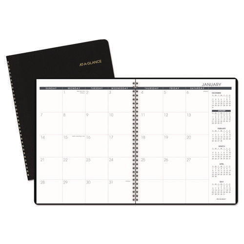 Image of AT-A-GLANCE® Monthly Planner, 11 x 9, Black Cover, 15-Month: Jan 2025 to Mar 2026