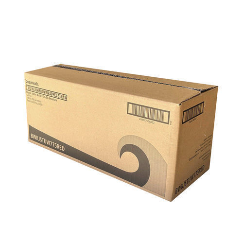 Image of Boardwalk® Jumbo Straws, 7.75", Polypropylene, Red, 250/Pack, 10 Packs/Carton