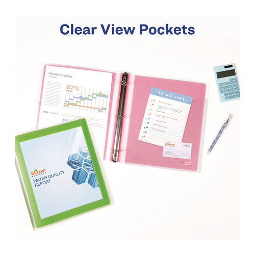 Image of Avery® Flexi-View Binder with Round Rings, 3 Rings, 1" Capacity, 11 x 8.5, Red