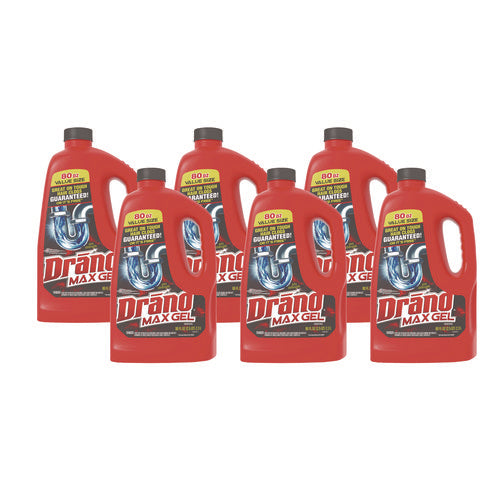 Image of Drano® Max Gel Clog Remover, Bleach Scent, 80 Oz Bottle, 6/carton