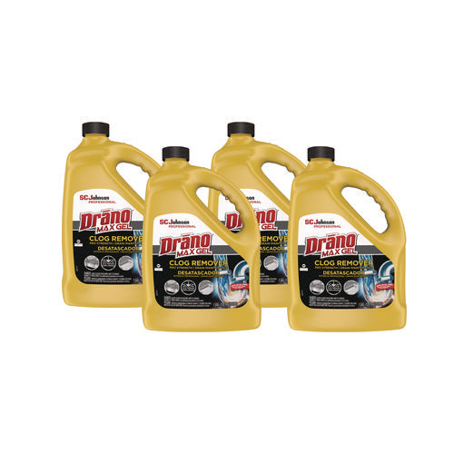 Image of Drano® Max Gel Clog Remover, Bleach Scent, 128 Oz Bottle, 4/carton