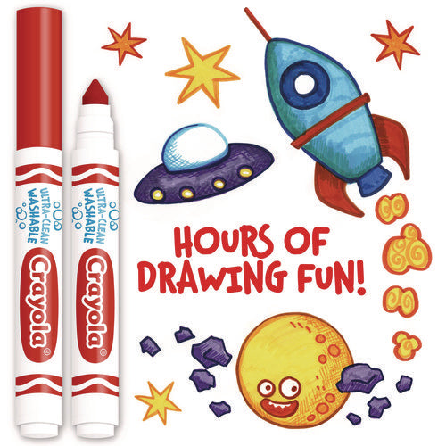 Image of Crayola® Broad Line Washable Markers, Broad Bullet Tip, Red, 12/box