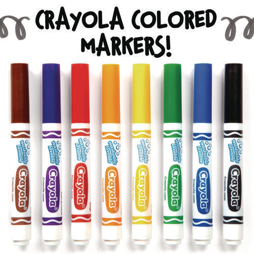 Image of Crayola® Broad Line Washable Markers, Broad Bullet Tip, Black, 12/box