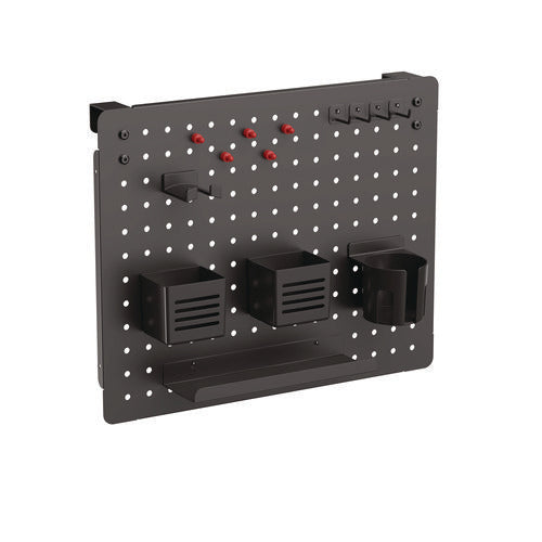 Image of Kantek Pegboard Organizer, Three Compartments, 20.58 x 1 x 17, Black, Steel