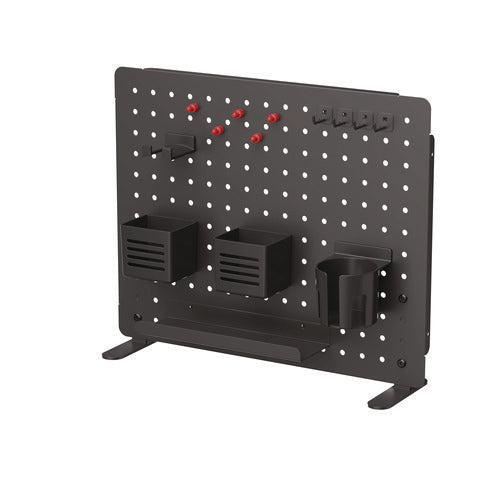 Image of Kantek Pegboard Organizer, Three Compartments, 20.58 x 1 x 17, Black, Steel