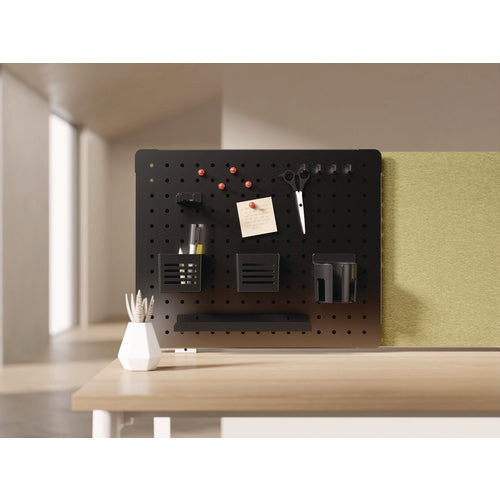 Image of Kantek Pegboard Organizer, Three Compartments, 20.58 x 1 x 17, Black, Steel