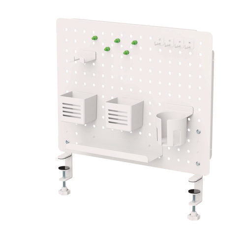 Image of Kantek Pegboard Organizer, Three Compartments, 20.58 x 1 x 17, White, Steel