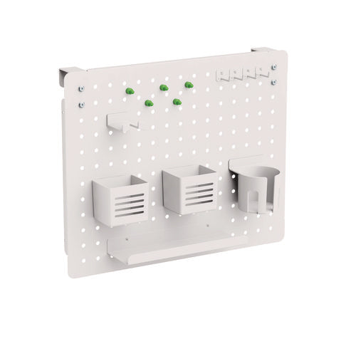 Image of Kantek Pegboard Organizer, Three Compartments, 20.58 x 1 x 17, White, Steel