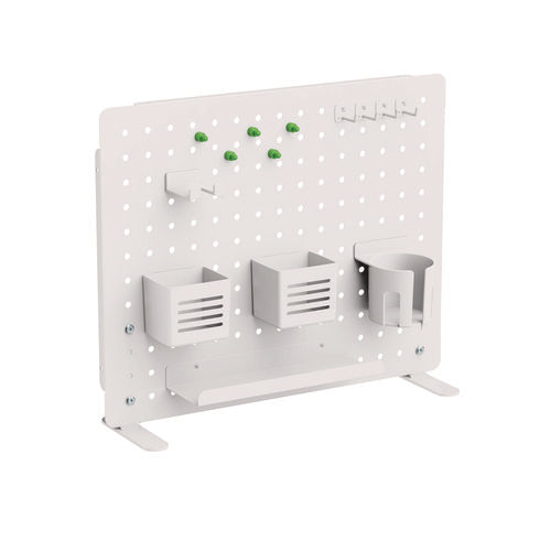 Image of Kantek Pegboard Organizer, Three Compartments, 20.58 x 1 x 17, White, Steel