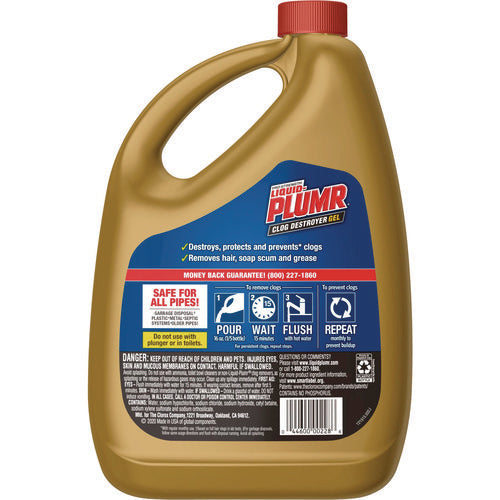 Image of Liquid Plumr® Pro-Strength Full Clog Destroyer Plus PipeGuard, Gel, 80 oz, 6/Carton