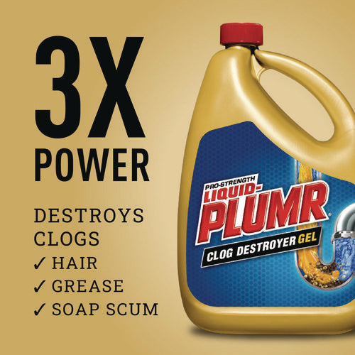 Image of Liquid Plumr® Pro-Strength Full Clog Destroyer Plus PipeGuard, Gel, 80 oz, 6/Carton