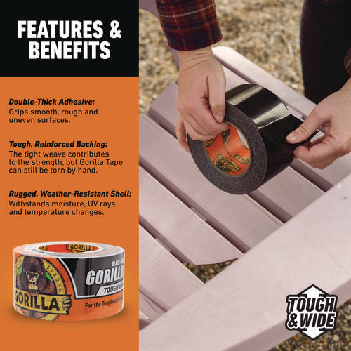 Image of Gorilla® Gorilla Tape, 3" Core, 2.88" x 25 yds, Black