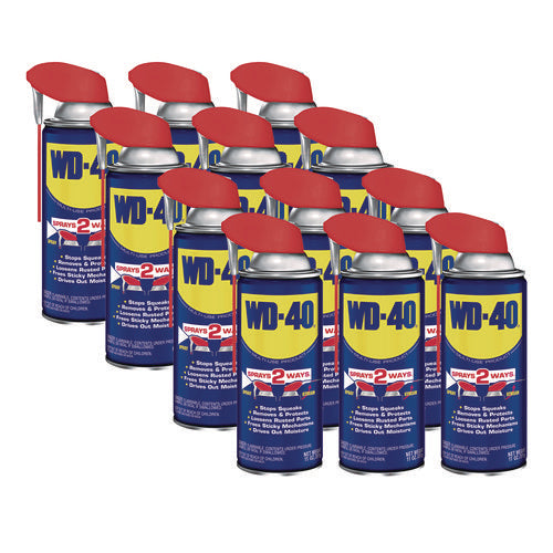 Image of WD-40® Smart Straw Spray Lubricant, 11 oz Aerosol Can, 12/Carton