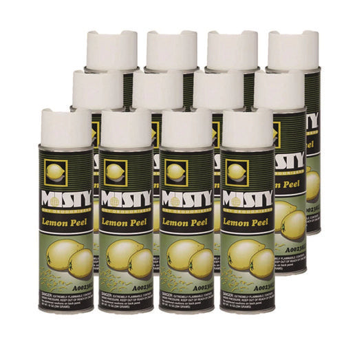 Image of Misty® Handheld Air Deodorizer, Lemon Peel, 10 Oz Aerosol Spray, 12/carton
