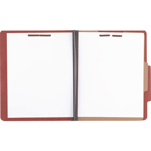 Image of ACCO Pressboard Classification Folders, 2" Expansion, 1 Divider, 4 Fasteners, Letter Size, Earth Red Exterior, 10/Box