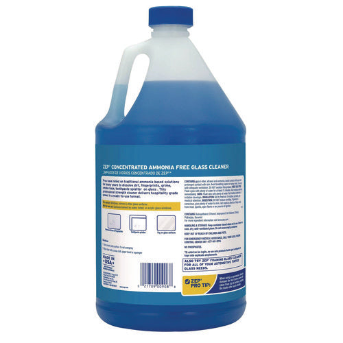 Image of Zep Commercial® Streak-Free Glass Cleaner, Pleasant Scent, 1 Gal Bottle, 4/carton