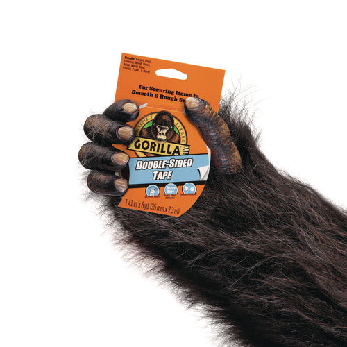 Image of Gorilla® Double-Sided Tape, 3" Core, 1.4" x 8 yds, Gray