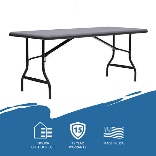 Image of Iceberg IndestrucTable Industrial Folding Table, Rectangular, 72" x 30" x 29", Charcoal