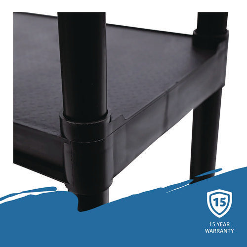 Image of Iceberg Rough n Ready Open Storage System, Four-Shelf, Injection-Molded Polypropylene, 32w x 13d x 54h, Black