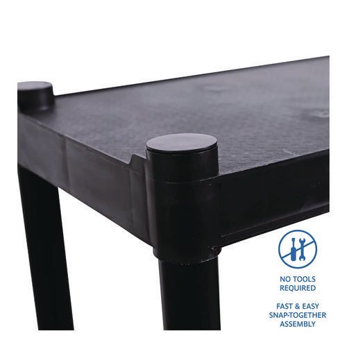 Image of Iceberg Rough n Ready Open Storage System, Four-Shelf, Injection-Molded Polypropylene, 32w x 13d x 54h, Black