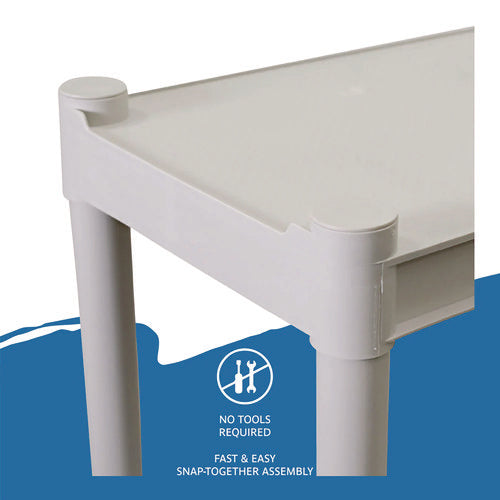 Image of Iceberg Rough n Ready Open Storage System, Four-Shelf, Injection-Molded Polypropylene, 32w x 13d x 54h, Platinum