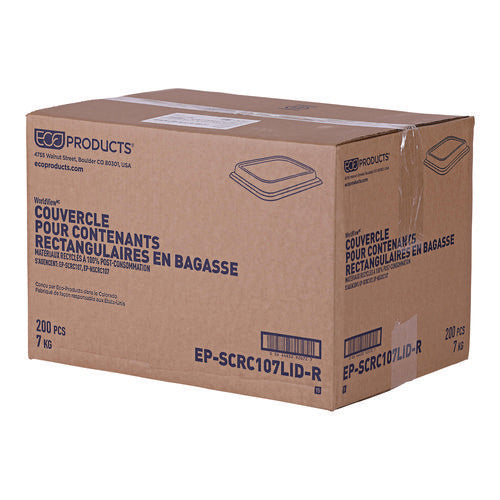 Image of Eco-Products® Worldview 100% Recycled Content Lid, 10.82 x 10.71 x 1.83, Clear, Plastic, 200/Carton