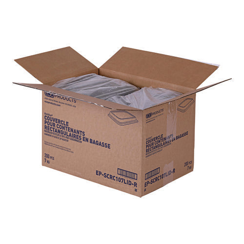 Image of Eco-Products® Worldview 100% Recycled Content Lid, 10.82 x 10.71 x 1.83, Clear, Plastic, 200/Carton