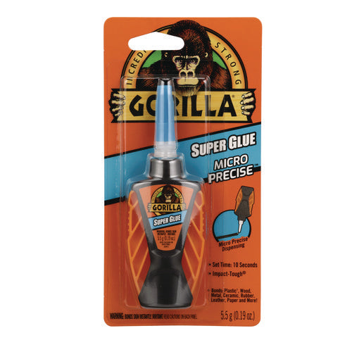 Image of Gorilla® Super Glue Micro Precise, 0.18 Oz, Dries Clear