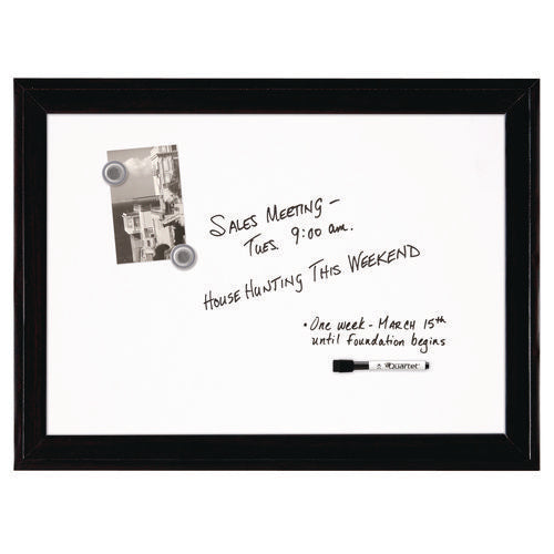 Image of Quartet® Home Decor Magnetic Dry Erase Board, 23" x 17", White Surface, Black Wood Frame