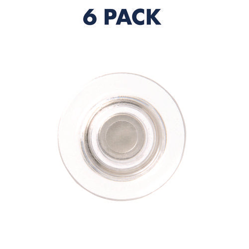 Image of Quartet® Glass Magnets, Circles, Large, 0.45" Diameter, Clear, 6/Pack