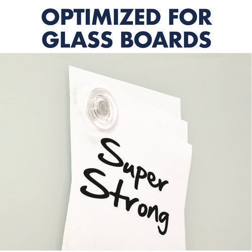 Image of Quartet® Glass Magnets, Circles, Large, 0.45" Diameter, Clear, 6/Pack