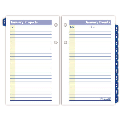 Image of AT-A-GLANCE® QuickNotes Desk Calendar Refill, 3.5 x 6, White/Yellow/Blue Sheets, 12-Month (Jan to Dec): 2025