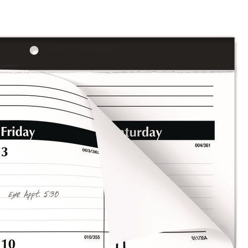 Image of AT-A-GLANCE® Ruled Desk Pad, 24 x 19, White Sheets, Black Binding, Black Corners, 12-Month (Jan to Dec): 2025