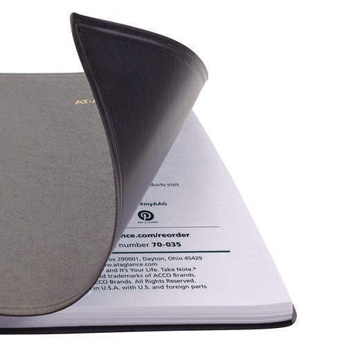 Image of AT-A-GLANCE® Daily Appointment Book with 15-Minute Appointments, One Day/Page: Mon to Sun, 8 x 5, Black Cover, 12-Month (Jan to Dec): 2025