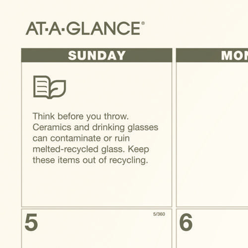 Image of AT-A-GLANCE® Recycled Monthly Desk Pad, 22 x 17, Sand/Green Sheets, Black Binding, Black Corners, 12-Month (Jan to Dec): 2025