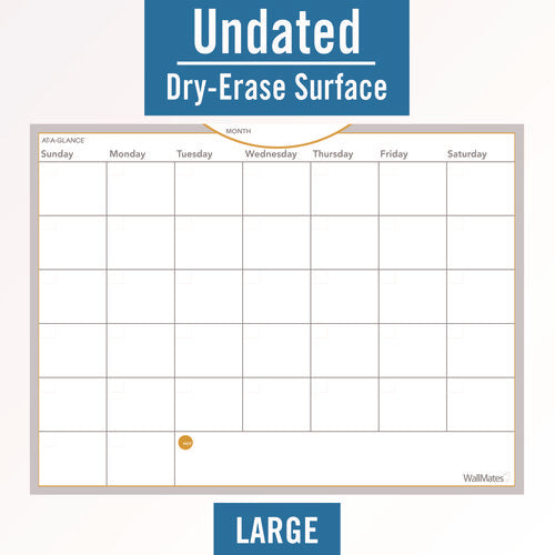 Image of AT-A-GLANCE® Wallmates Self-Adhesive Dry Erase Monthly Planning Surfaces, 24 X 18, White/gray/orange Sheets, Undated