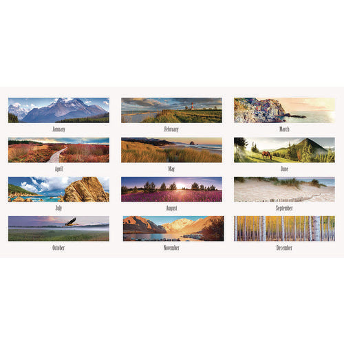 Image of House of Doolittle Earthscapes Recycled Monthly Desk Pad Calendar, Motivational Photos, 22 x 17, Blue Binding/Corners, 12-Month (Jan-Dec): 2025