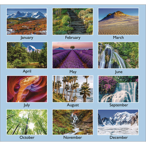 Image of AT-A-GLANCE® Scenic Monthly Wall Calendar, Landscape Photography, 15.5 x 22.75, White/Multicolor Sheets, 12-Month (Jan-Dec): 2025