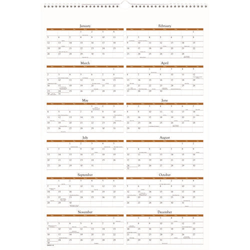 Image of AT-A-GLANCE® Scenic Monthly Wall Calendar, Landscape Photography, 15.5 x 22.75, White/Multicolor Sheets, 12-Month (Jan-Dec): 2025