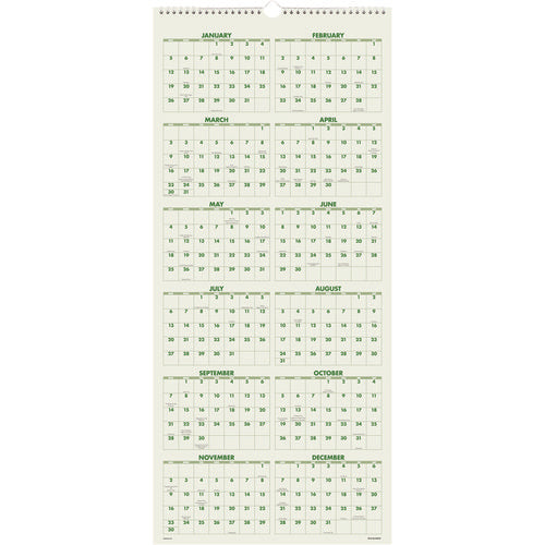 Image of AT-A-GLANCE® Scenic Three-Month Wall Calendar, Landscape Photography, 12 x 27, White Sheets, 14-Month: Dec 2024 to Jan 2026