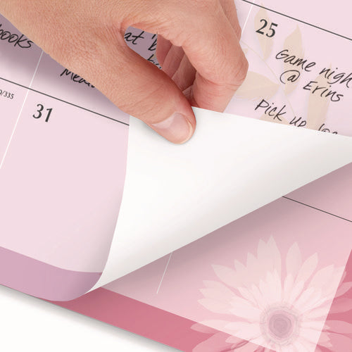 Image of AT-A-GLANCE® Paper Flowers Desk Pad, Floral Artwork, 22 x 17, Black Binding, Clear Corners, 12-Month (Jan to Dec): 2025