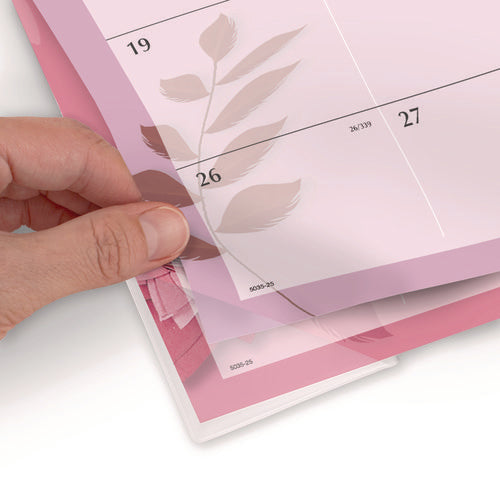 Image of AT-A-GLANCE® Paper Flowers Desk Pad, Floral Artwork, 22 x 17, Black Binding, Clear Corners, 12-Month (Jan to Dec): 2025
